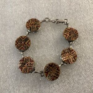 Hand Crafted Vintage Hand Painted Buttons Bracelet